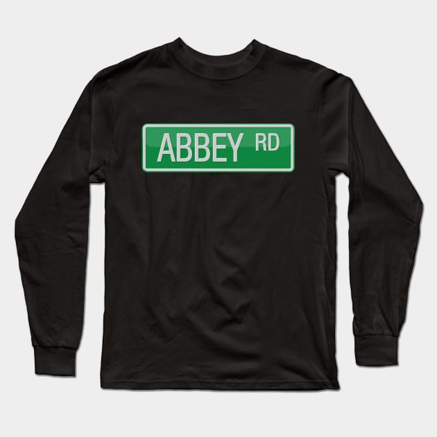 Abbey Road Street Sign Long Sleeve T-Shirt by reapolo